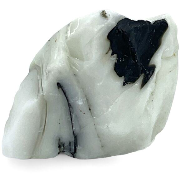 Milk Glass Black Infused Art Glass Cullet Glowing Manganese Slag Glass #4GM181 - Picture 3 of 8